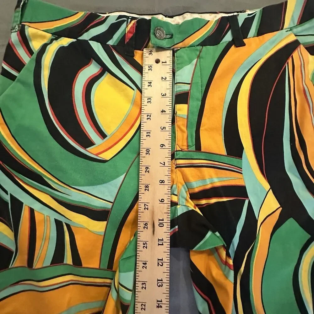 Loudmouth Golf Shorts Mens 38 Chino Orange Swirls Gone Wild Flat Front Outdoors